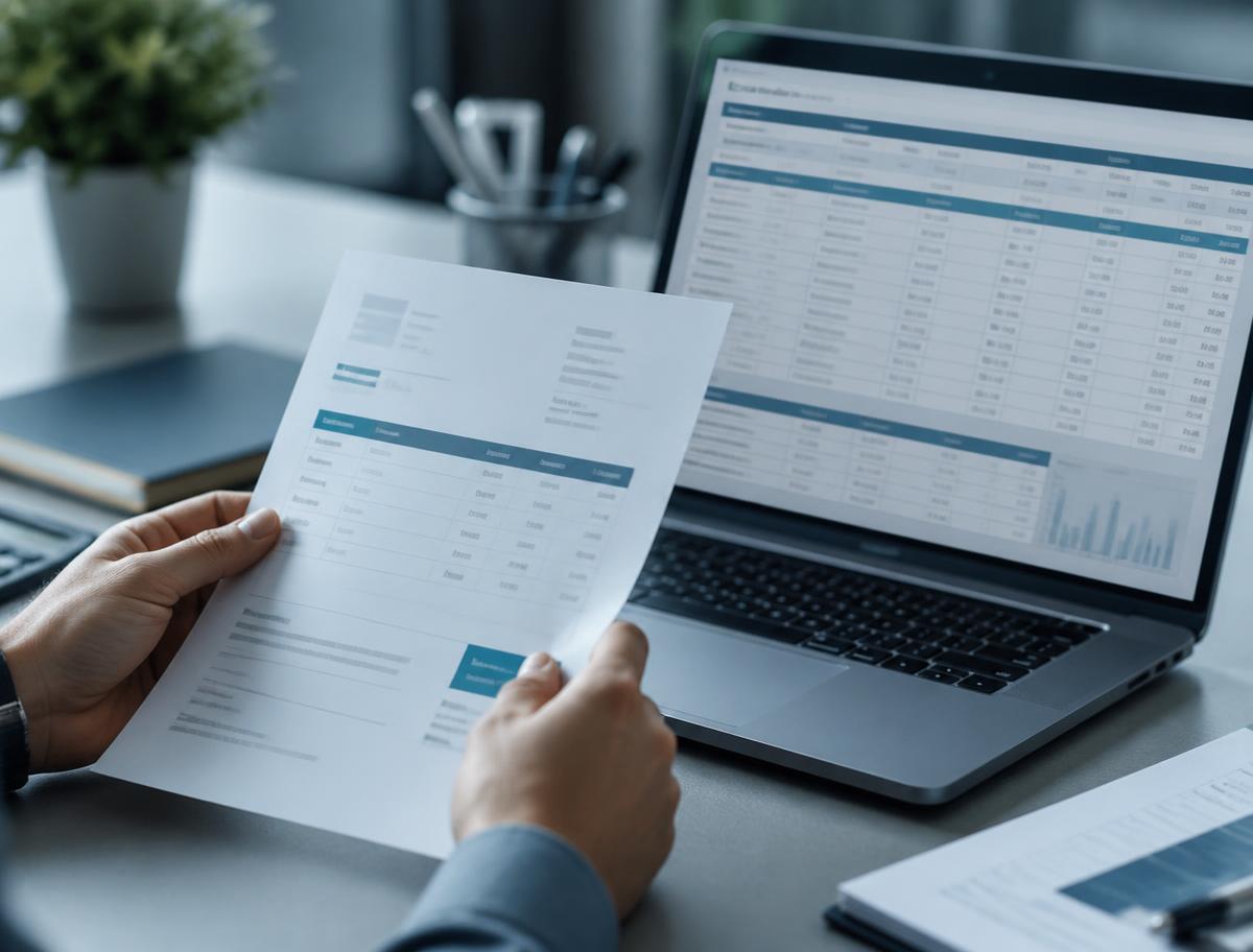Electronic invoice documents being processed in an office